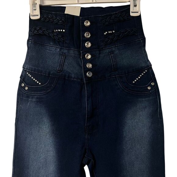 Danesi Denim - Danesi Jeans High Waist Butt Lifter Skinny Jeans‎ Rhinestone Embellished Size 11